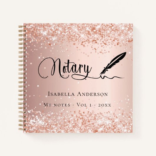 Handtekening roos goudhandtekening Notionele onder Notitieboek (Voorkant)