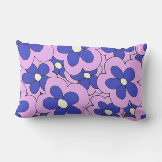 Handtekening roze en blauw ventilatorontwerp kussen (Achterkant)