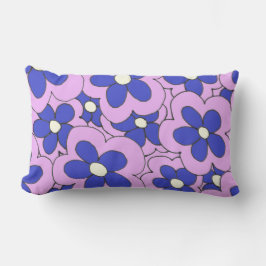 Handtekening roze en blauw ventilatorontwerp kussen