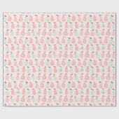 Handtekening roze pairpatroon cadeaupapier (Vlak)