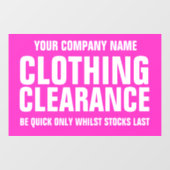 Handtekening roze voor klaringsbord voor winkel raamsticker (Vel)