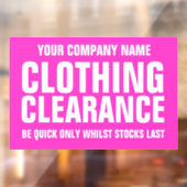 Handtekening roze voor klaringsbord voor winkel raamsticker (Vel 2)