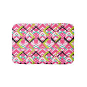 Handtekening Roze Zig Zag Patroon Badmat (Voorkant)