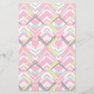 Handtekening Roze Zig Zag Patroon Briefpapier