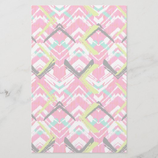 Handtekening Roze Zig Zag Patroon Briefpapier (Voorkant)