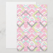 Handtekening Roze Zig Zag Patroon Briefpapier (Voorkant / Achterkant)