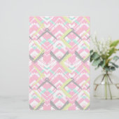 Handtekening Roze Zig Zag Patroon Briefpapier (Staand voorkant)