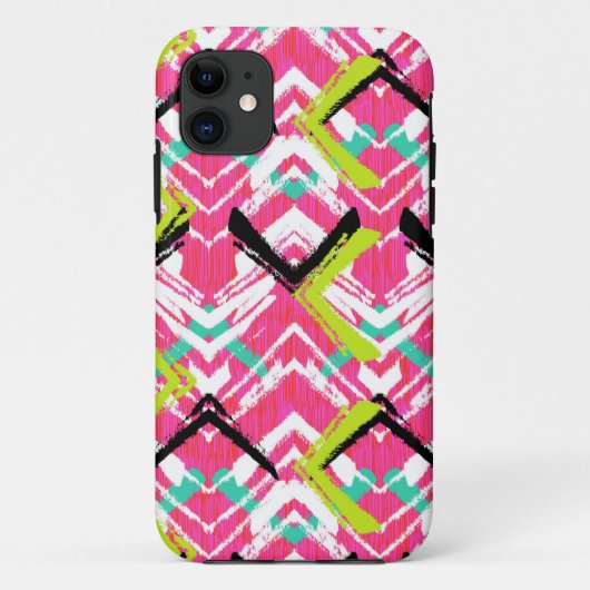 Handtekening Roze Zig Zag Patroon Case-Mate iPhone Case (Achterkant)