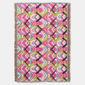 Handtekening Roze Zig Zag Patroon Deken (Voorkant Verticaal)