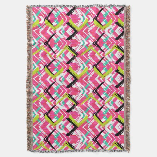 Handtekening Roze Zig Zag Patroon Deken (Voorkant Verticaal)