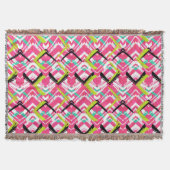 Handtekening Roze Zig Zag Patroon Deken (Voorkant)