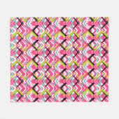 Handtekening Roze Zig Zag Patroon Fleece Deken (Voorkant (Horizontaal))