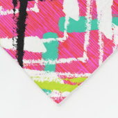 Handtekening Roze Zig Zag Patroon Fleece Deken (Hoek)