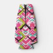 Handtekening Roze Zig Zag Patroon Flesjeskoeler (Achterkant)