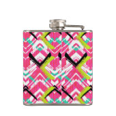 Handtekening Roze Zig Zag Patroon Heupfles (Achterkant)