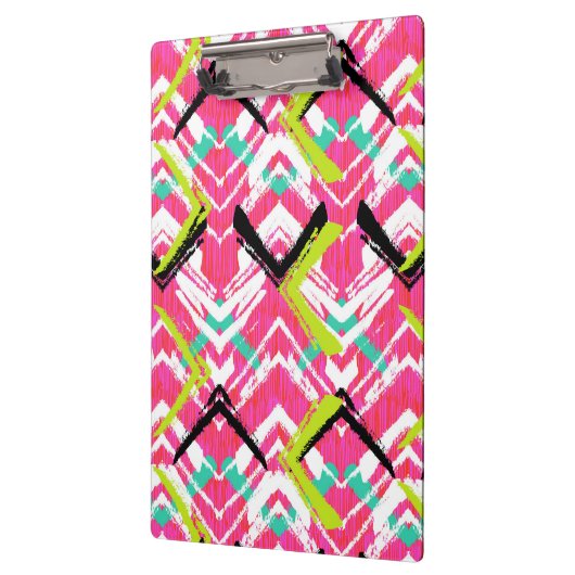 Handtekening Roze Zig Zag Patroon Klembord (Links)