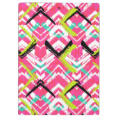 Handtekening Roze Zig Zag Patroon Klembord (Achterkant)