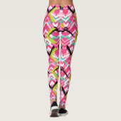 Handtekening Roze Zig Zag Patroon Leggings (Achterkant)