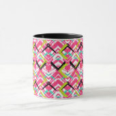 Handtekening Roze Zig Zag Patroon Mok (Midden)