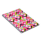 Handtekening Roze Zig Zag Patroon Notitieboek (Rechterzijde)