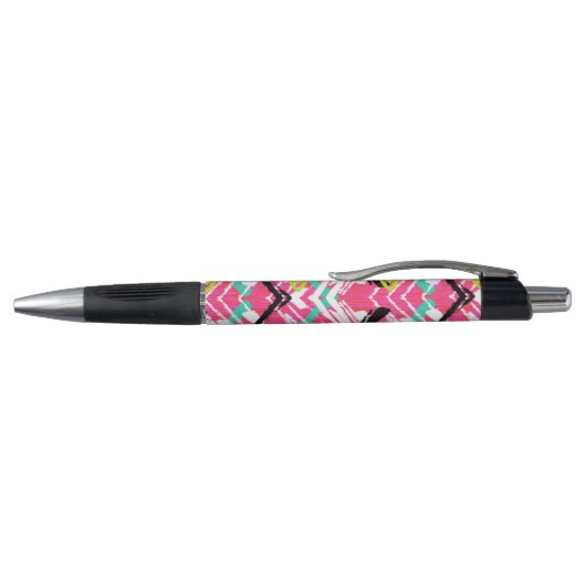 Handtekening Roze Zig Zag Patroon Pen (Bovenkant)