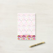Handtekening Roze Zig Zag Patroon Post-it® Notes (Op bureau)