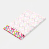 Handtekening Roze Zig Zag Patroon Post-it® Notes (Schuin)