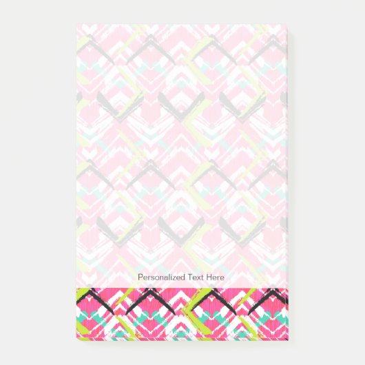 Handtekening Roze Zig Zag Patroon Post-it® Notes (Voorkant)