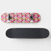 Handtekening Roze Zig Zag Patroon Skateboard (Horizontaal)