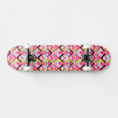 Handtekening Roze Zig Zag Patroon Skateboard (Horizontaal)
