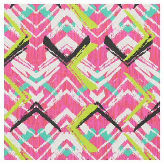 Handtekening Roze Zig Zag Patroon Stof (Close Up)