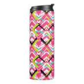 Handtekening Roze Zig Zag Patroon Thermosbeker (Gedraaid links)