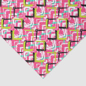 Handtekening Roze Zig Zag Patroon Tissuepapier (Detail)