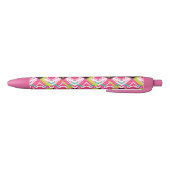 Handtekening Roze Zig Zag Patroon Zwarte Inkt Pen (Bodem)