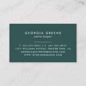 Handtekening Script | Abstract Waterverf Teal Beig Visitekaartje (Achterkant)