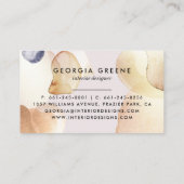 Handtekening Script Abstracte Waterverf Gold Navy Visitekaartje (Achterkant)