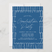 Handtekening Script Blauwe foto Graduation Party Kaart (Achterkant)