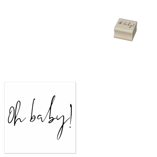 Handtekening Script Eenvoudige Douche Oh Baby Rubberstempel (Gestempeld)