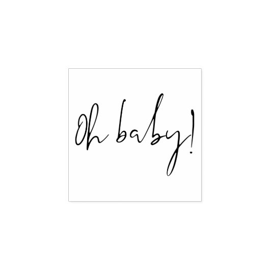 Handtekening Script Eenvoudige Douche Oh Baby Rubberstempel (Afrduk)
