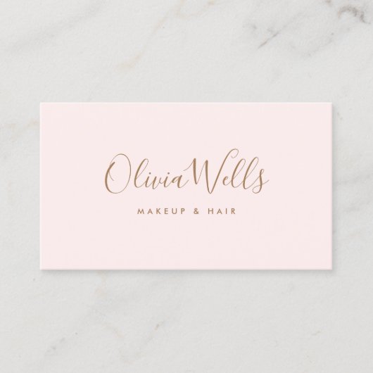 Handtekening Script Eenvoudige lichtroze sociale m Visitekaartje (Voorkant)