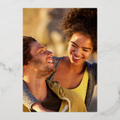 Handtekening Script Foto Bruiloft Rose Goud Folie Uitnodiging (Achterkant)