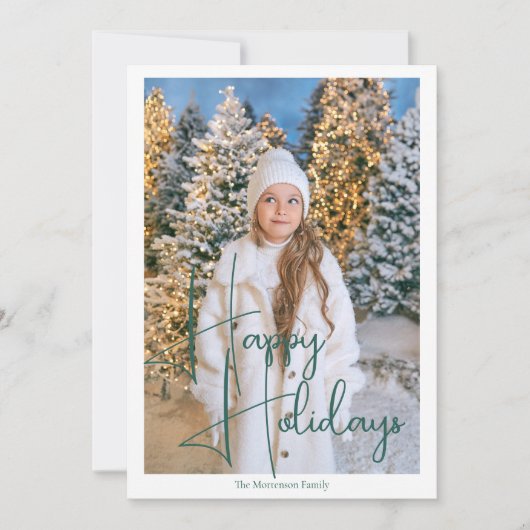 Handtekening Script Foto Modern Kerstkaart (Voorkant)