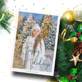 Handtekening Script Foto Modern Kerstkaart