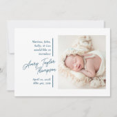 Handtekening Script Foto Moderne Baby Geboorte Aankondiging (Voorkant)