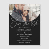 handtekening script foto zwart save the date magne (Voorkant)