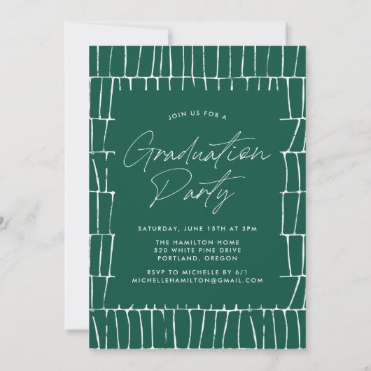 Handtekening Script Groene foto Graduation Party Kaart (Achterkant)