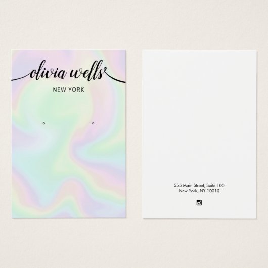 Handtekening Script Holographic Earning Display Ca Visitekaartje (Voorkant /achterkant)
