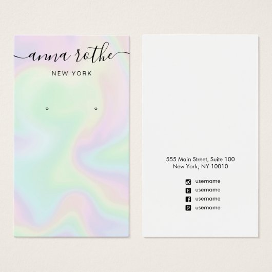 Handtekening Script Holographic Earning Display Ca Visitekaartje (Voorkant /achterkant)