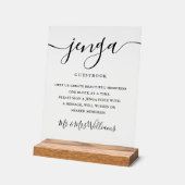 Handtekening Script Jenga Huwelijksgastenboek Acryl Bord (Hoek)