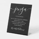 Handtekening Script Jenga Wedding Guestbook Reclamebord Met Voetstuk (Voorkant)